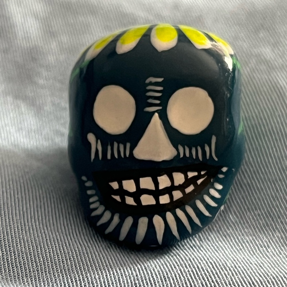 Mini Mexico Handpainted/Handcrafted Skull Art Piece